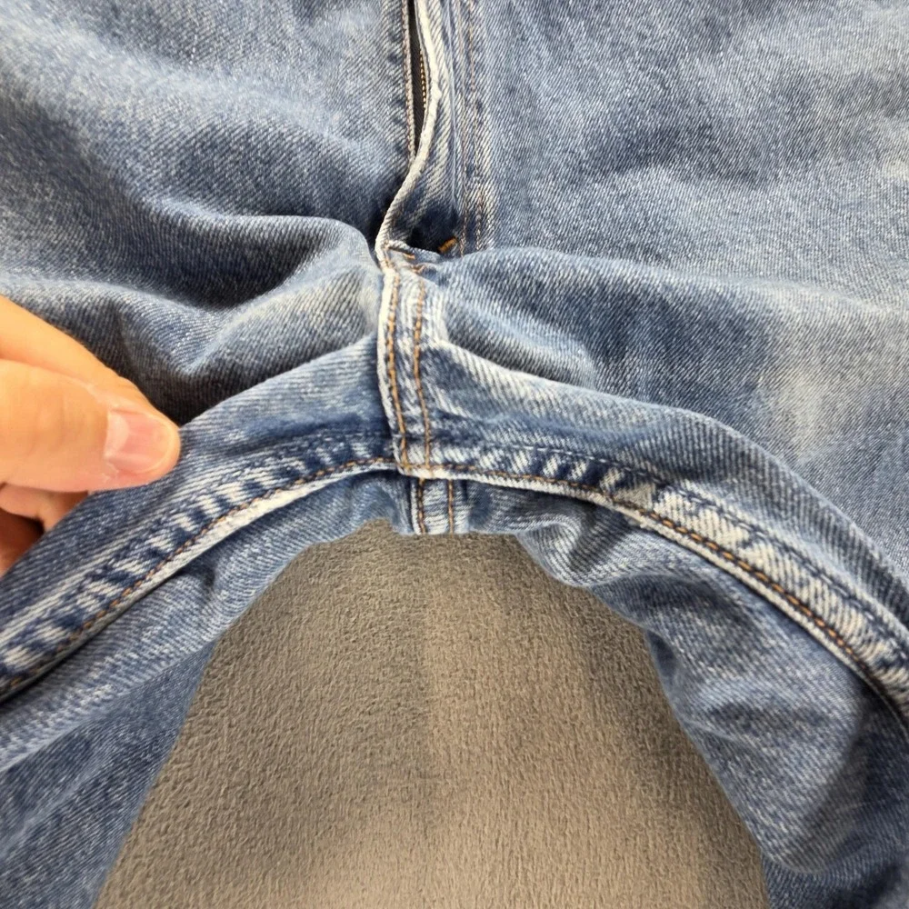 Vintage Levis‎ 521 Jeans Mens Blue Medium Wash Tapered Zip Fly Fits 33x27